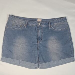 Women's Size 14 Canyon River Blues Medium Wash Light Distressed Jean Shorts T4